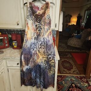 Style & Co Floral Paisley Crochet Neck Tunic - Multicolor